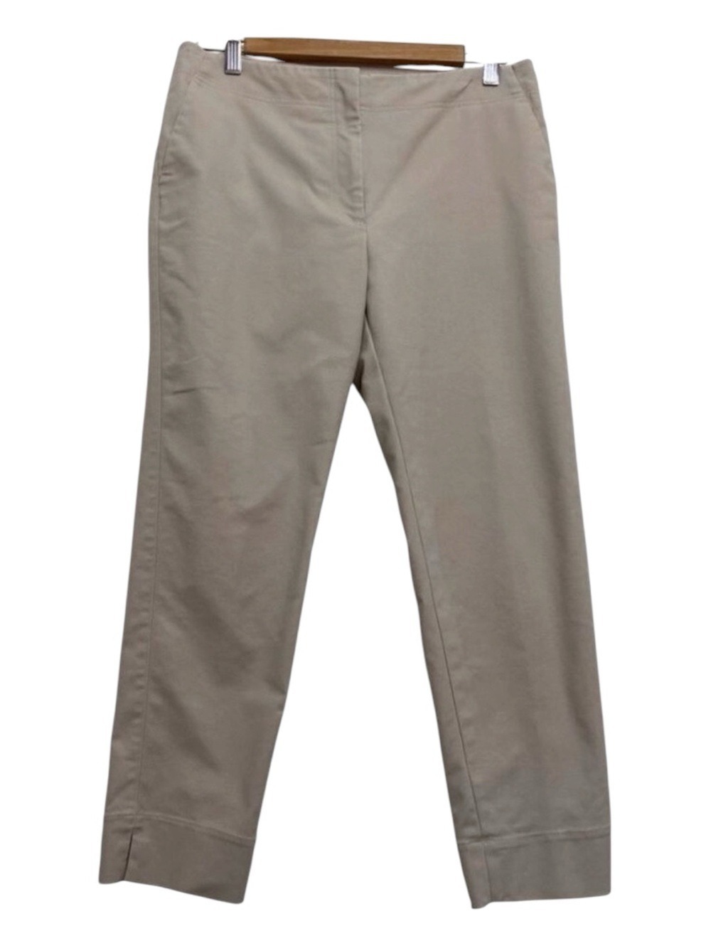 BEIGE Sandra Angelozzi crop trousers  pants tan classic cotton ankle pockets 36